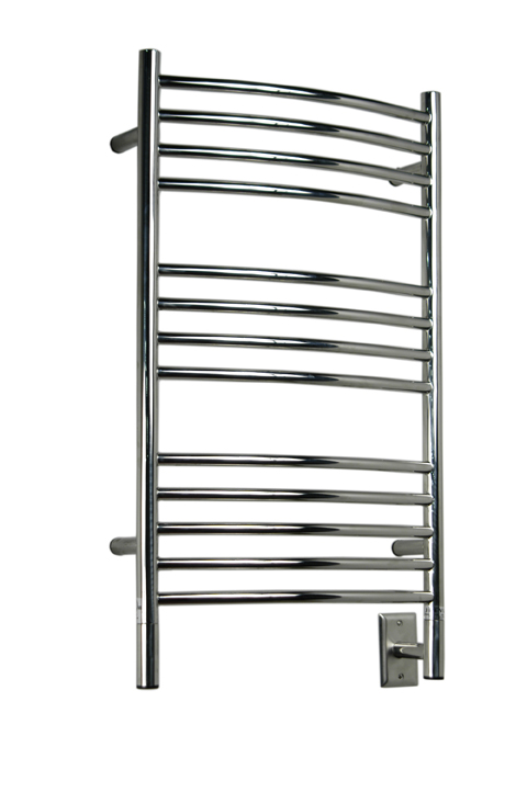 Towel Warmers & Drying Rails |  Model C Curved Towel Warmer – 20-1/2″ (521mm)W x 36″ (914mm)H  – Hardwired (Polished Stainless/Chrome) Bath Towel Warmers & Drying Rails