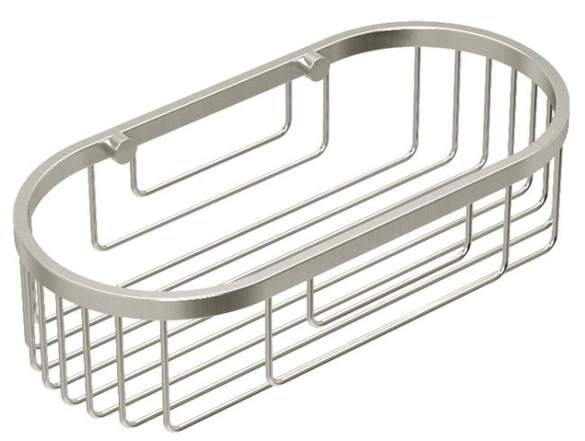 Bath Accessories |  10″ (254mm) Oval Shower Basket (Satin Nickel) Bath Bath & Shower Baskets