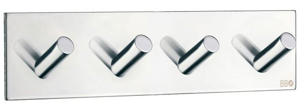 Bath Accessories |  7″ (178mm) Self-Adhesive Quadruple Hook (Polished Stainless Steel) Bath Bath Accessories