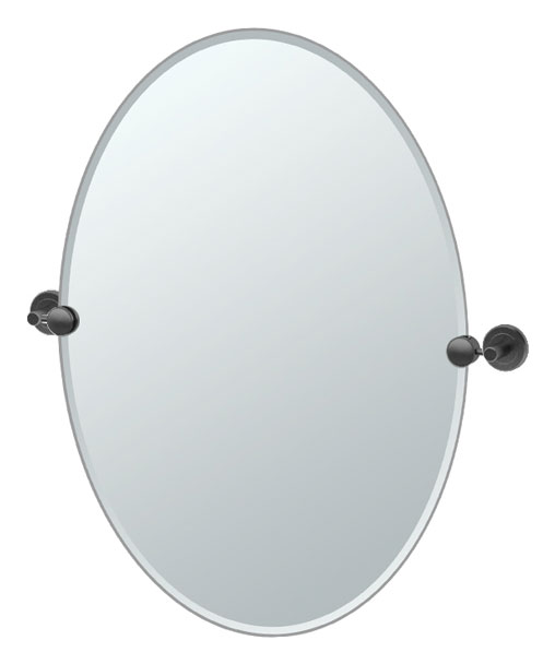 Bath Mirrors & Accessories |  19-1/2″ (495mm) x 26-1/2″ (673mm) Oval Beveled Mirror (Matte Black) Bath Bath Mirrors & Accessories