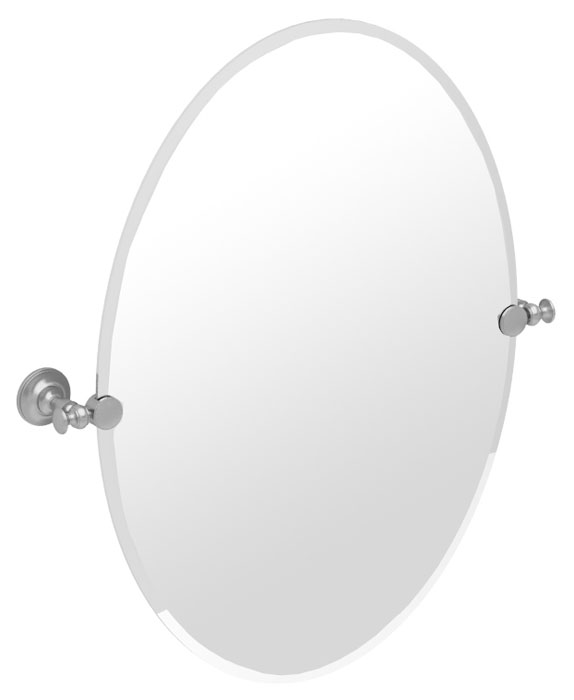 Bath Mirrors & Accessories |  19-1/2″ (495mm) x 26-1/2″ (673mm) Oval Beveled Mirror (Satin Nickel) Bath Bath Mirrors & Accessories