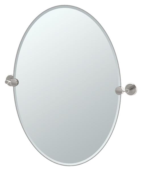 Bath Mirrors & Accessories |  19-1/2″ (495mm) x 26-1/2″ (673mm) Oval Beveled Mirror (Satin Nickel) Bath Bath Accessories