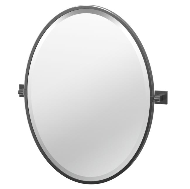 Bath Mirrors & Accessories |  20-1/2″ (521mm) x 27-1/2″ (699mm) Oval Framed Beveled Mirror (Matte Black) Bath Bath Mirrors & Accessories