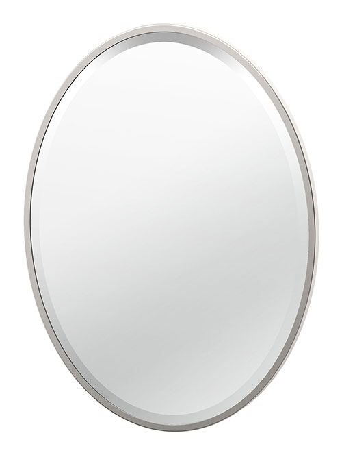 Bath Mirrors & Accessories |  20-1/2″ (521mm) x 27-1/2″ (699mm) Small Oval Framed Flush Mount Mirror (Satin Nickel) Bath Bath Mirrors & Accessories