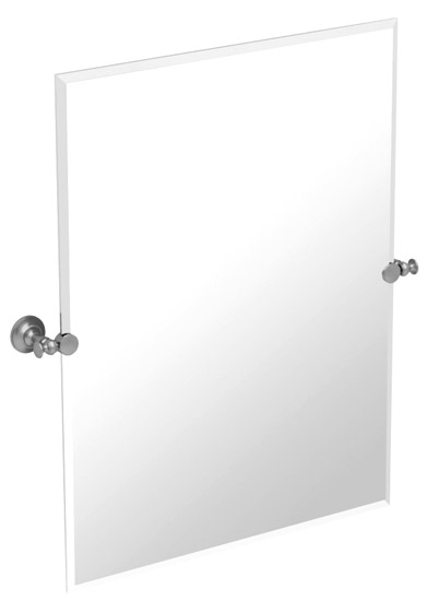 Bath Mirrors & Accessories |  23-1/2″ (597mm) x 31-1/2″ (800mm) Rectangle Beveled Mirror (Satin Nickel) Bath Bath Mirrors & Accessories