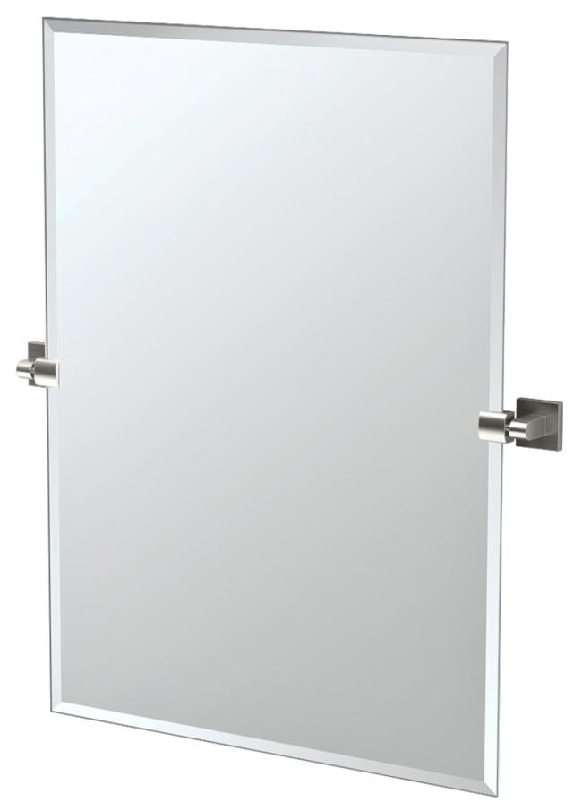 Bath Mirrors & Accessories |  23-1/2″ (597mm) x 31-1/2″ (800mm) Rectangle Beveled Mirror (Satin Nickel) Bath Bath Mirrors & Accessories