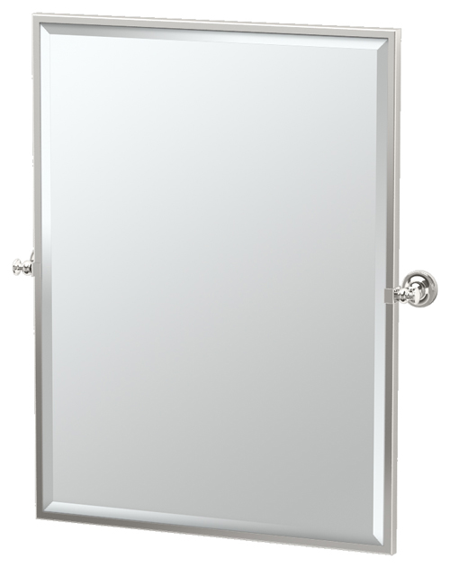 Bath Mirrors & Accessories |  24-1/2″ (622mm) x 32-1/2″ (826mm) Rectangle Framed Beveled Mirror (Polished Nickel/Chrome) Bath Bath Mirrors & Accessories