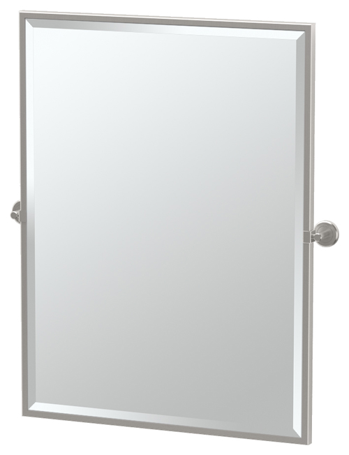 Bath Mirrors & Accessories |  24-1/2″ (622mm) x 32-1/2″ (826mm) Rectangle Framed Beveled Mirror (Satin Nickel) Bath Bath Mirrors & Accessories