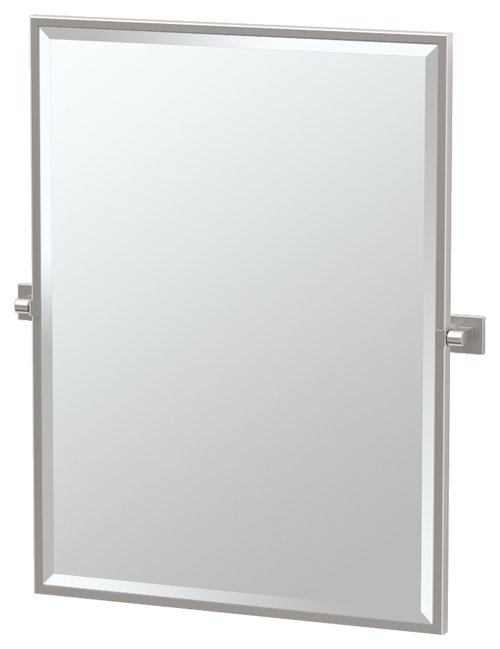 Bath Mirrors & Accessories |  24-1/2″ (622mm) x 32-1/2″ (826mm) Rectangle Framed Beveled Mirror (Satin Nickel) Bath Bath Mirrors & Accessories