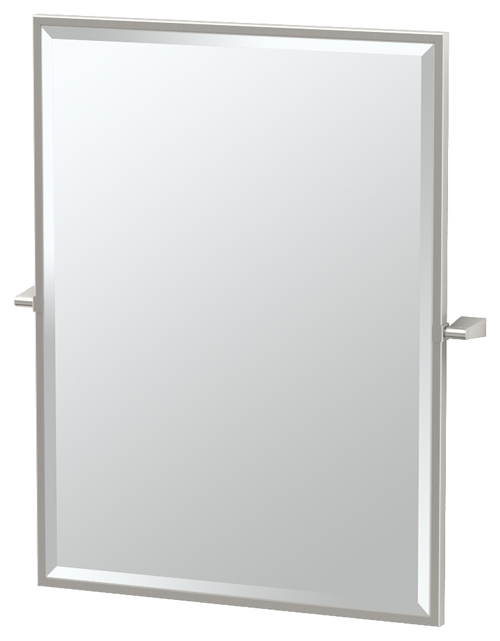 Bath Mirrors & Accessories |  24-1/2″ (622mm) x 32-1/2″ (826mm) Rectangle Framed Beveled Mirror (Satin Nickel) Bath Bath Mirrors & Accessories