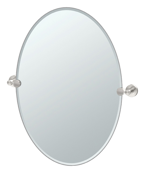 Bath Mirrors & Accessories |  24″ (610mm) x 32″ (813mm) Large Oval Beveled Mirror (Satin Nickel) Bath Bath Mirrors & Accessories