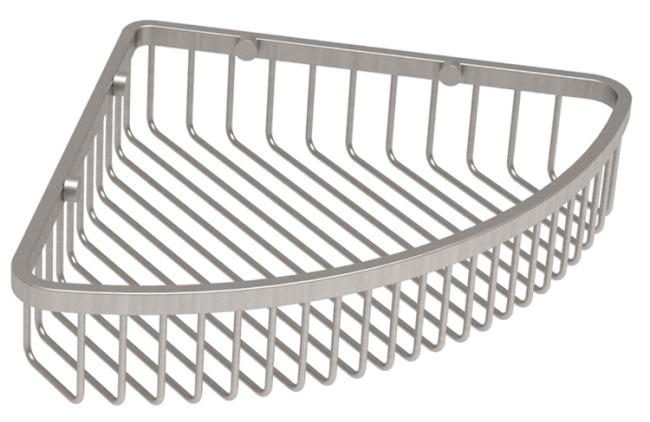 Bath & Shower Baskets |  12″ (305mm) Corner Shower Basket (Satin Nickel) Bath Bath & Shower Baskets