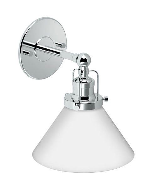 Lighting Sconces |  Cafe Single Light Sconce (Polished Chrome) Bath Lighting Sconces