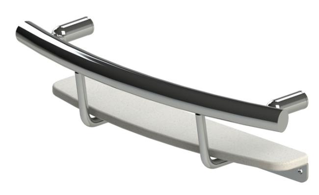 Safety Grab Bars |  16″ (406mm) Shampoo Shelf w/Grab Bar Bath Bath Accessories