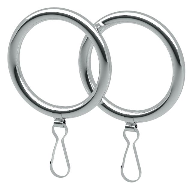 Shower Curtain Rods |  1-1/2in. Shower Curtain Rings – PAIR OF 2 RINGS (Polished Chrome) Bath Shower Curtain Rods