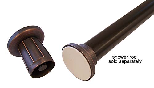 Shower Curtain Rods |  Taymor Adjustable Shower Rod Flanges – PAIR (Oil Rubbed Bronze/Antique Copper) Bath Shower Curtain Rods