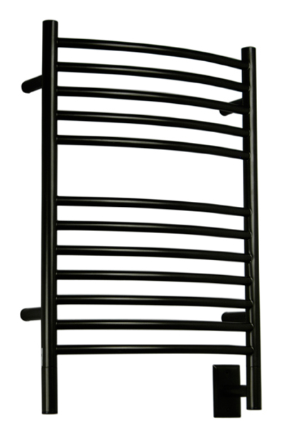 Towel Warmers & Drying Rails |  Model E Curved Towel Warmer – 20-1/2″ (521mm)W x 31″ (787mm)H  – Hardwired (Mattte Black) Bath Towel Warmers & Drying Rails