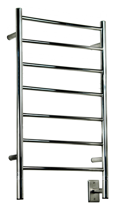 Towel Warmers & Drying Rails |  Model F Straight Drying Rack – 20-1/2″ (521mm)W x 41″ (1041mm)H  – Hardwired (Polished Stainless Steel) Bath Towel Warmers & Drying Rails