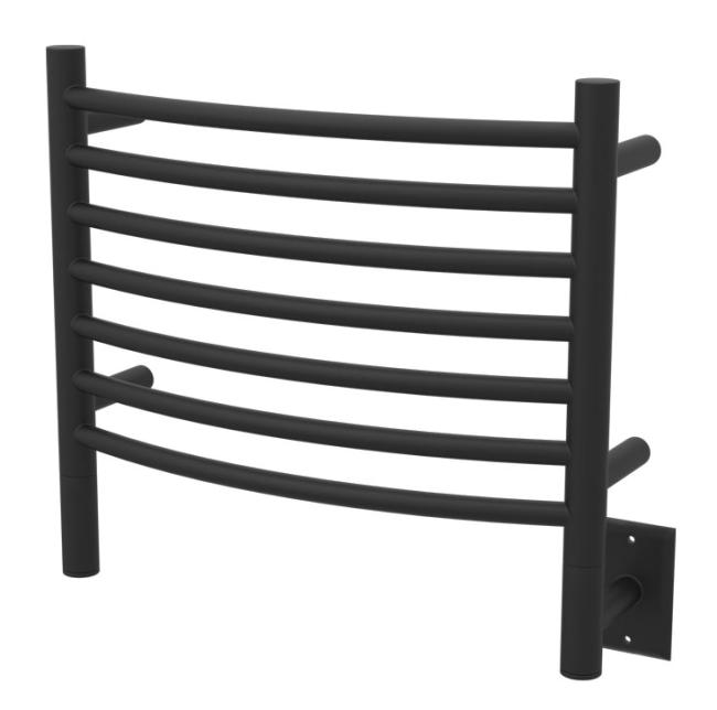 Towel Warmers & Drying Rails |  Model H Curved Towel Warmer – 20-1/2″ (521mm)W x 18″ (457mm)H  – Hardwired (Matte Black) Bath Towel Warmers & Drying Rails