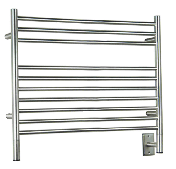 Towel Warmers & Drying Rails |  Model L Straight Towel Warmer – 39-1/2″ (1003mm)W x 27″ (686mm)H  – Hardwired (Brushed Stainless Steel) Bath Towel Warmers & Drying Rails