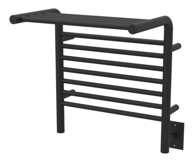 Towel Warmers & Drying Rails |  Model M Shelf Towel Warmer – 20-1/2″ (521mm)W x 22″ (559mm)H  – Hardwired (Matte Black) Bath Towel Warmers & Drying Rails