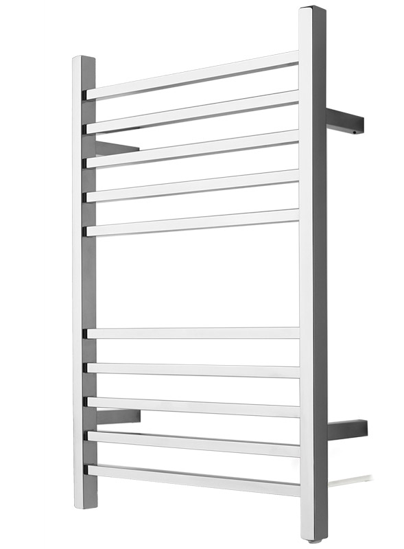 Towel Warmers & Drying Rails |  Softwired Straight Square Towel Warmer – 23-5/8″ (600mm)W x 31-1/2″ (800mm)H  – Wall Mounted (Polished Stainless Steel) Bath Towel Warmers & Drying Rails