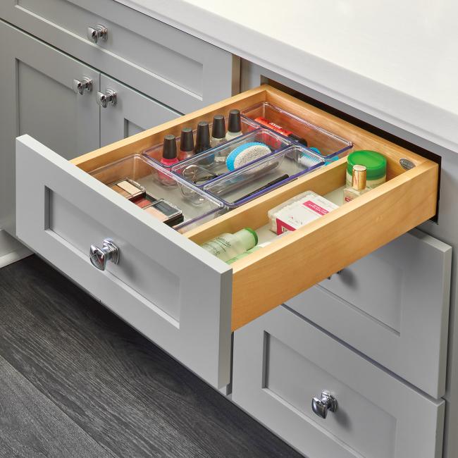 Vanity Organizers |  Vanity Single Drawer Systems for Face Frame Cabinets Bath Vanity Organizers