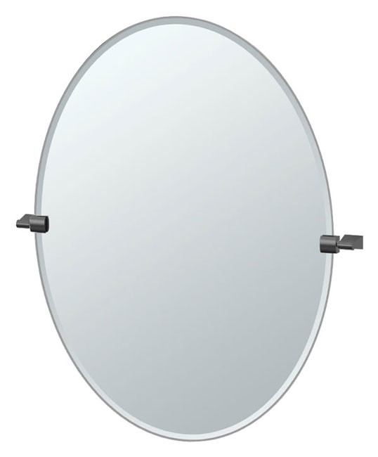 Bath Mirrors & Accessories |  19-1/2″ (495mm) x 26-1/2″ (673mm) Oval Beveled Mirror (Matte Black) Bath Bath Mirrors & Accessories