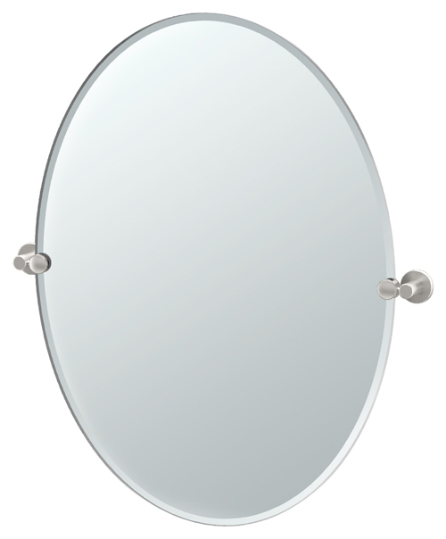 Bath Mirrors & Accessories |  24″ (610mm) x 32″ (813mm) Oval Beveled Mirror (Satin Nickel) Bath Bath Mirrors & Accessories